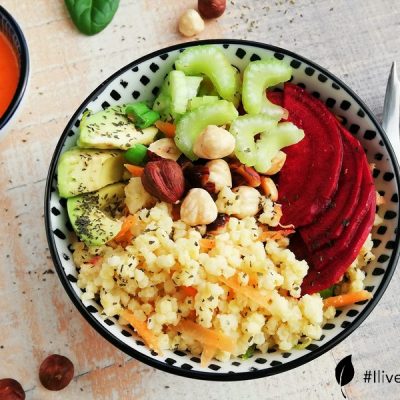 Bio gierst-groente-bowl: super simpel & lekker